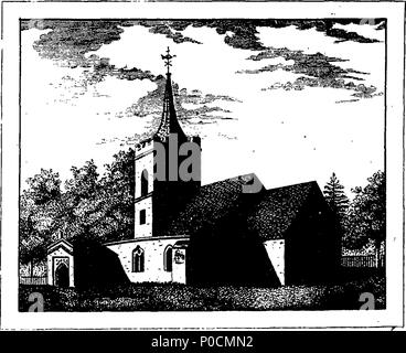 . Inglese: Fleuron dal libro: un sondaggio dello stato attuale della Chiesa Aspeden, Herts. Giugno 1793. 216 Un sondaggio dello stato attuale della Chiesa Aspeden, Herts. Giugno 1793. Fleuron T006297-1 Foto Stock