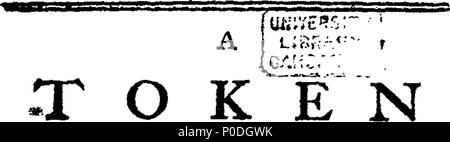 . Inglese: Fleuron dal libro: un token per i bambini. Essendo un esatto conto della conversione, santo e vita esemplare e gioiosa morte di numerosi bambini. In due parti. Da James Janeway, ministro del Vangelo. 221 un token per bambini Fleuron T211968-2 Foto Stock