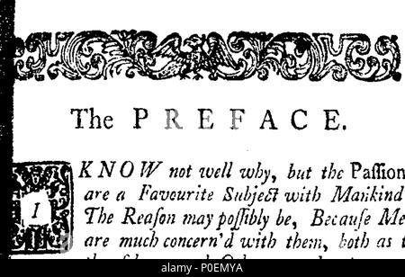 . Inglese: Fleuron dal libro: una stima reale della vita umana. In cui le passioni sono considerati in una nuova luce. Da E. Giovani, LL. D. Rettore di Welwyn nell'Hertfordshire e autore della notte pensieri, &c. &C. 240 una stima reale della vita umana Fleuron T051867-2 Foto Stock