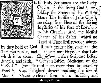 . Inglese: Fleuron dal libro: un trattato di eccellenza, vale la pena e la conoscenza delle Sacre Scritture; con alcune regole e indicazioni per la comprensione della stessa; anche il corretto di citazioni della scrittura, ... 236 un trattato sull'eccellenza Fleuron T122846-3 Foto Stock