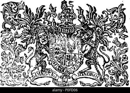 . Inglese: Fleuron dal libro: atti e legislazioni, passata dal grande e Tribunale o gruppo di Sua Maestà la provincia del Massachusetts-Bay, in New-England: iniziato e tenuto a Boston, su Mercoledì il trentunesimo giorno di maggio, 1769. 259 atti e legislazioni Fleuron W014951-1 Foto Stock