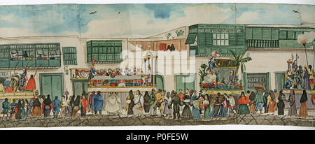 86 Procesión del Jueves Santo por la Calle de San Agustín (fragmento) Foto Stock