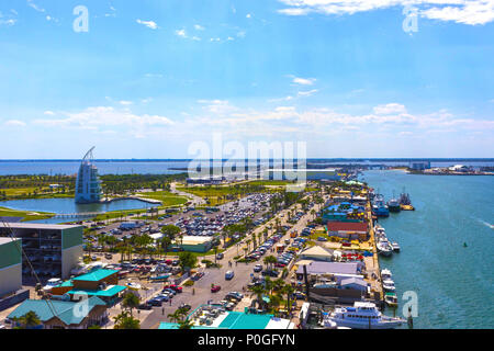 Cape Canaveral, STATI UNITI D'AMERICA. L'arial vista di Port Canaveral dalla nave da crociera Foto Stock