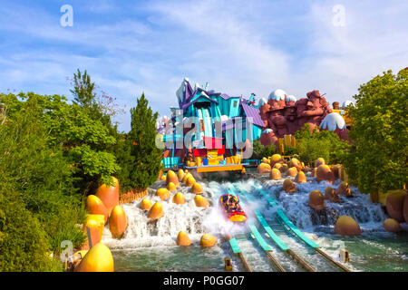 Orlando, Florida, Stati Uniti d'America - 10 Maggio 2018: Ride Toon Lagoon. Isole di avventura. Universale. Foto Stock