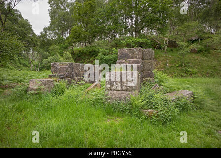 Rovine di ex casa di avvolgimento alla sommità del pendio per servire bolo Hill cava di pietra Foto Stock