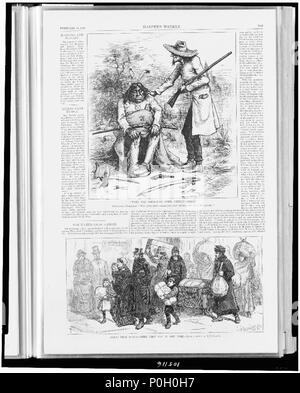 Quando la molla-tempo proviene, dolce-indiani! Il barbaro poligama- molto di armi da fuoco, munizioni molto molto di whiskey, e tanto uccidere un pallido viso.- - Th. Nast. Gli esuli dalla Russia-il loro primo giorno in N 0003 Foto Stock