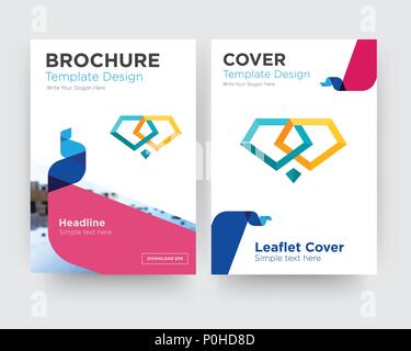 Brochure jewlery flyer design modello astratto con sfondo fotografico, tendenza minimalista business corporate roll up o relazione annuale Illustrazione Vettoriale