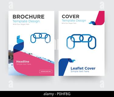 Opaco brochure flyer design modello astratto con sfondo fotografico, tendenza minimalista business corporate roll up o relazione annuale Illustrazione Vettoriale