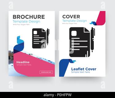 Brochure File flyer design modello astratto con sfondo fotografico, tendenza minimalista business corporate roll up o relazione annuale Illustrazione Vettoriale