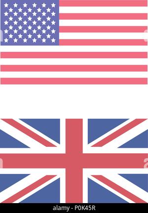 Bandiere USA e Inghilterra vettore Illustrazione Vettoriale