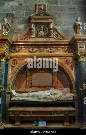 Dettaglio del XIX secolo memorial al marchese di Montrose in Chepman del corridoio della cattedrale di St Giles. Edinburgh Foto Stock