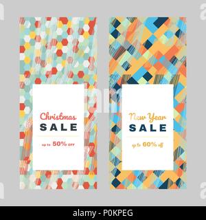 Vendita Shopping design. Nuovo anno offrono banner. Copia dello spazio. Sconto flyer design. Abstract sfondo grafico. Telaio pieghevole o banner web. Natale p Illustrazione Vettoriale