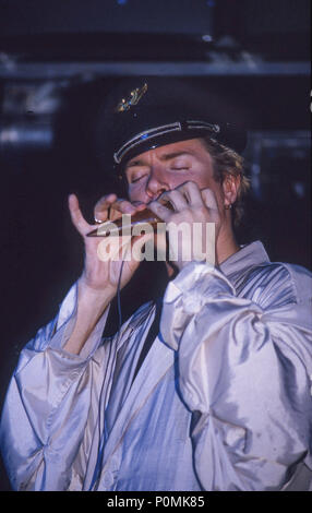 Duran Duran a Wembley Arena 1983: Simon le Bon Foto Stock