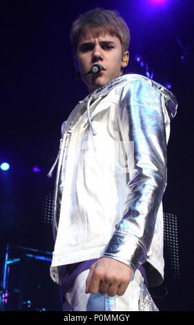 Liverpool, Regno Unito, Justin Bieber esegue a Liverpool Echo Arena sul suo tour mondiale di credito Fairbrother Ian/Alamy Stock Foto Foto Stock