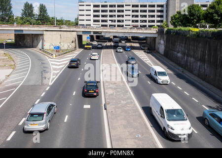 La A58(M) Inner Ring Road, Leeds, West Yorkshire, Inghilterra, Regno Unito Foto Stock