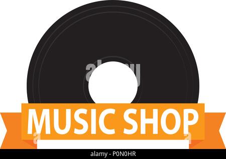 Negozio di musica label Illustrazione Vettoriale