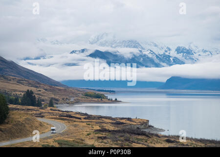 Il paesaggio intorno a Mt.Cook/Aoraki national park, Nuova Zelanda Foto Stock