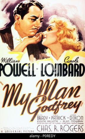 Pellicola originale titolo: My Man Godfrey. Titolo inglese: My Man Godfrey. Regista: Gregory La Cava. Anno: 1936. Credito: Universal Pictures / Album Foto Stock
