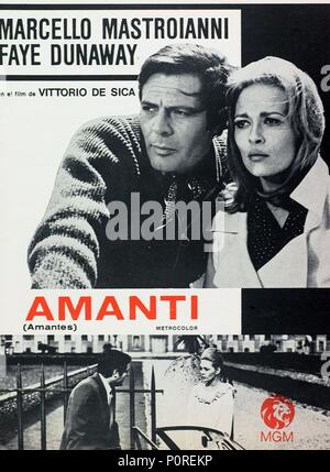 Pellicola originale titolo: amanti. Titolo inglese: LUOGO PER GLI AMANTI. Regista: VITTORIO DE SICA. Anno: 1968. Credito: LES FILMS CONCORDIA / Album Foto Stock