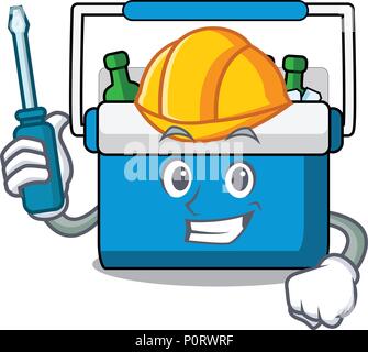 Automotive sacchetto da freezer mascotte cartoon Illustrazione Vettoriale