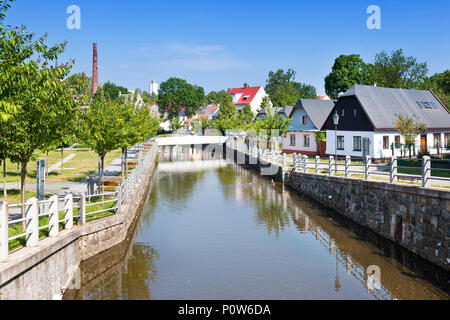 Řeka Chrudimka un skanzen Oberland - Betlém, město Hlinsko, Pardubický kraj, Česká republika / fiume Chrudimka e open-air museum, la cittadina di Hlinsko, Pardu Foto Stock