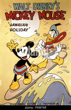 Descrizione: Vacanza hawaiana, 1937. Pellicola originale titolo: MISC: Mickey Mouse. Titolo inglese: MISC: Mickey Mouse. Anno: 1937. Stelle: Mickey Mouse. Credito: Walt Disney Pictures / Album Foto Stock