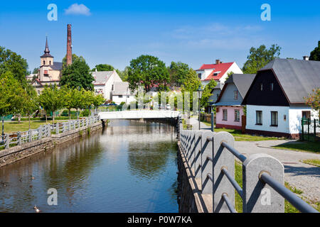 Řeka Chrudimka un skanzen Oberland - Betlém, město Hlinsko, Pardubický kraj, Česká republika / fiume Chrudimka e open-air museum, la cittadina di Hlinsko, Pardu Foto Stock