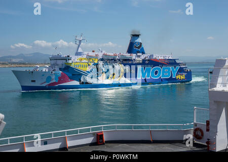 L'Italia, Livorno, Piombino, Ferry per l'Isola d'Elba Foto Stock