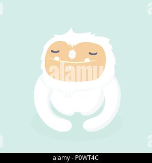 Carino yeti su sfondo color pastello. Illustrazione Vettoriale