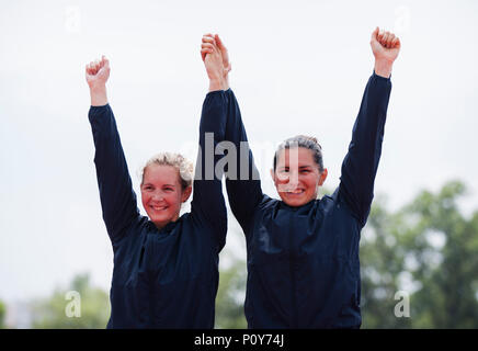 A Belgrado, in Serbia. Decimo Jun, 2018. Decimo giugno 2018, Ada Ciganlija CORSO REGATA, Belgrado, Serbia; ECA Canoa Sprint e Paracanoe Senior European Championships; Credito: Nikola Krstic/Alamy Live News Foto Stock