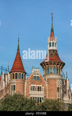 La Casa de les Punxes, Diagonal di Barcellona Foto Stock