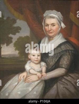 'MRS. John Nicholas e figlia' da Ralph Earl, Dayton Art Institute. Foto Stock