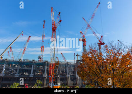 Tokyo sport olimpico Stadium di Kasumigaoka, Shinjuku è accelerata in costruzione per tenere il passo nella competizione olimpica per anno novembre 2020.25 Foto Stock