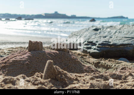 Sandcastle su smalto lussuria beach Newquay Foto Stock