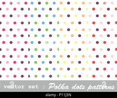 Modelli senza giunture, polka dot set Illustrazione Vettoriale