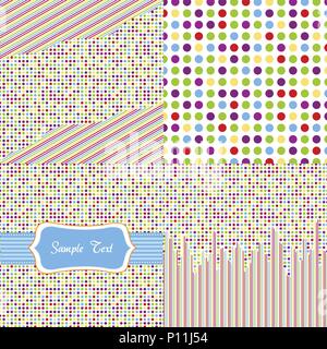 Modelli senza giunture, polka dot set Illustrazione Vettoriale