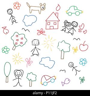 Disegno per bambini - modello senza giunture Illustrazione Vettoriale