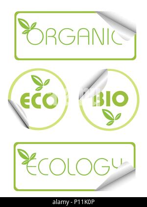 Gli adesivi di ecologia Illustrazione Vettoriale
