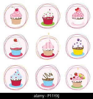 Set di Cupcake Illustrazione Vettoriale