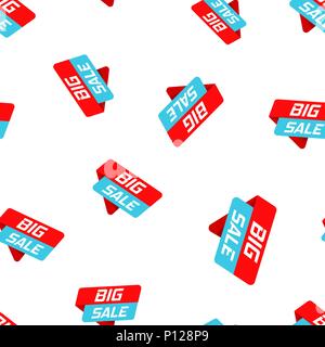 Grande Vendita banner icona badge seamless pattern sfondo. Il concetto di Business illustrazione vettoriale. Grande vendita modello di simbolo. Illustrazione Vettoriale