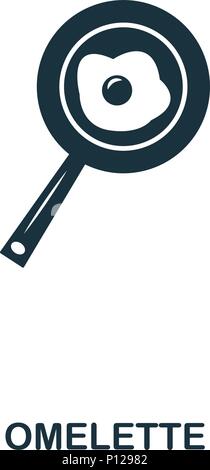 La frittata icona. Mobile Apps, la stampa e l'utilizzo di più. Semplice elemento cantare. Frittata monocromatica icon illustrazione. Illustrazione Vettoriale