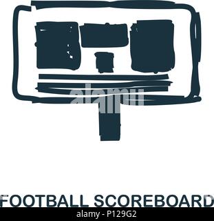 Football Scoreboard icona. Mobile Apps, la stampa e l'utilizzo di più. Semplice elemento cantare. Calcio monocromatica Scoreboard icon illustrazione. Illustrazione Vettoriale