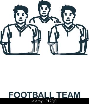 La squadra di football icona. Mobile Apps, la stampa e l'utilizzo di più. Semplice elemento cantare. Monocromatico Football Team icon illustrazione. Illustrazione Vettoriale