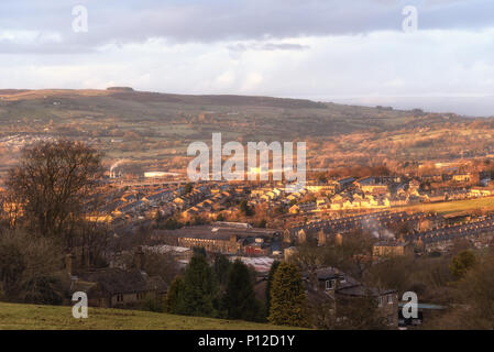 Vista aerea di Accrington una piccola città in Lancashire Regno Unito Foto Stock