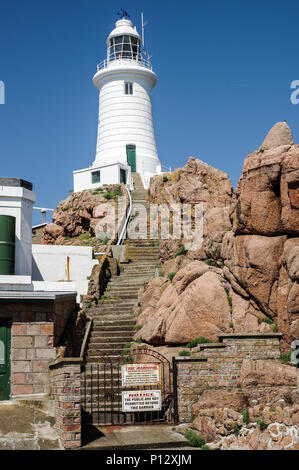 Bella la Corbière Lighthouse in St Brelade - Jersey, Isole del Canale Foto Stock