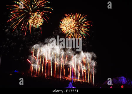 Nuovi anni gronda Zacatecas México (preso dalla 'Plaza las Armas" a "Cerro de la Bufa') Foto Stock