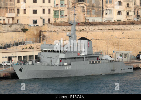 La Marina del Kenya nave pattuglia Shujaa KMS (P3130) in Malta il Grand Harbour Foto Stock