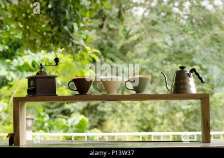 Kit per la creazione di caffè fresco. Foto Stock