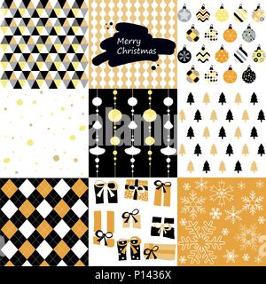 Natale seamless pattern impostato Illustrazione Vettoriale