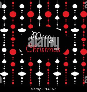 Modello senza soluzione di continuità con le palle e ornamenti. Merry Christmas greeting card Illustrazione Vettoriale